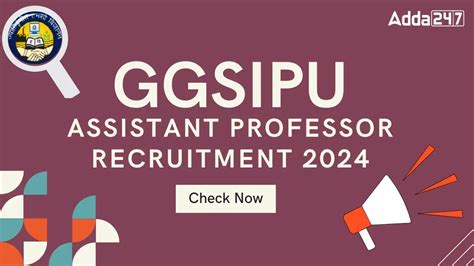 GGSIPU Assistant Professor Recruitment 2024 Salary Apply Link