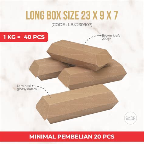 Jual Long Box 23x9x7 Hotdog Box Corndog Box Sate Box Kemasan