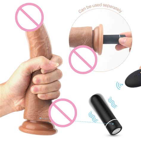 Silicone Realistic Dildo Vibrator Remote Control Penis Heating