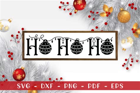 Ho Ho Ho Farmhouse Christmas Sign Svg Graphic By Craftlabsvg