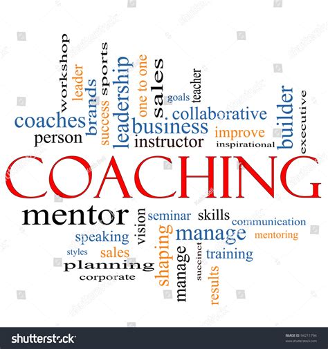 Coaching Word Cloud Concept Terms Such Stock Illustration 94211794