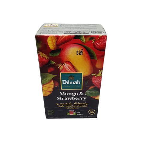 Dilmah Mango And Strawberry Flavored Tea 30g 20 Tea Bags Lakpura Llc