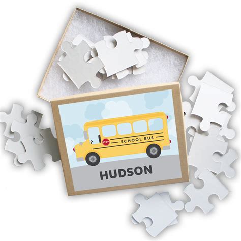 School Bus Personalized Puzzle | Tickled Peach Studio