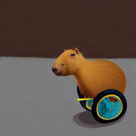 Capybara Riding A Tricycle Digital Art Stable Diffusion Openart