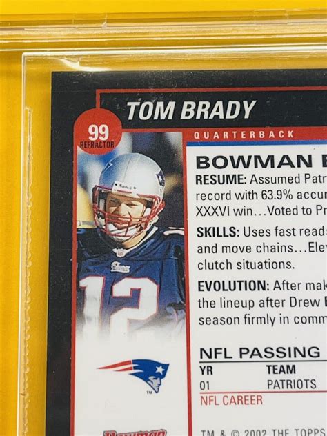 2002 Bowman Chrome Refractor Tom Brady BGS 9 5 Gem 500 RARE 2nd Year