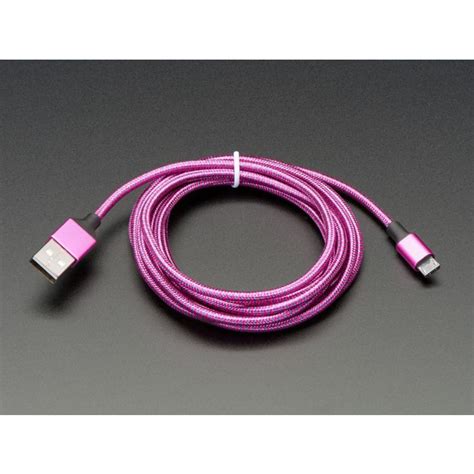 Pink And Purple Braided Usb A To Micro B Cable Meter Long