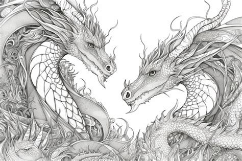 Two Dragons Facing Each Other