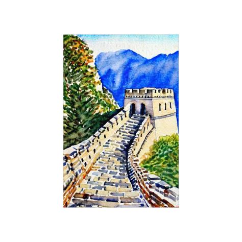 Great Wall of China Watercolor Poster Wall Art Travel Poster China Print China Wall Art Great ...