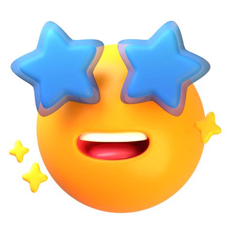 Smiling face with star eyes 3D Emoji Icon 29167649 PNG