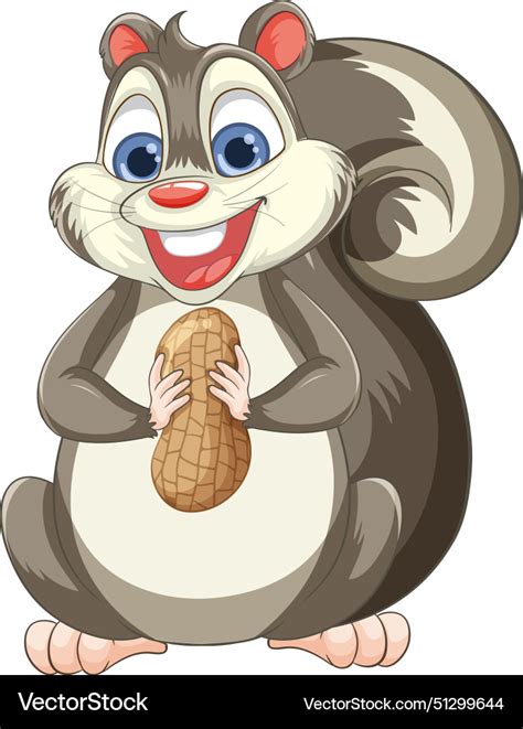 A Happy Squirrel With Nut Royalty Free Vector Image