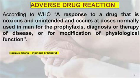 Adverse Drug Reaction Types And Reporting Ppt