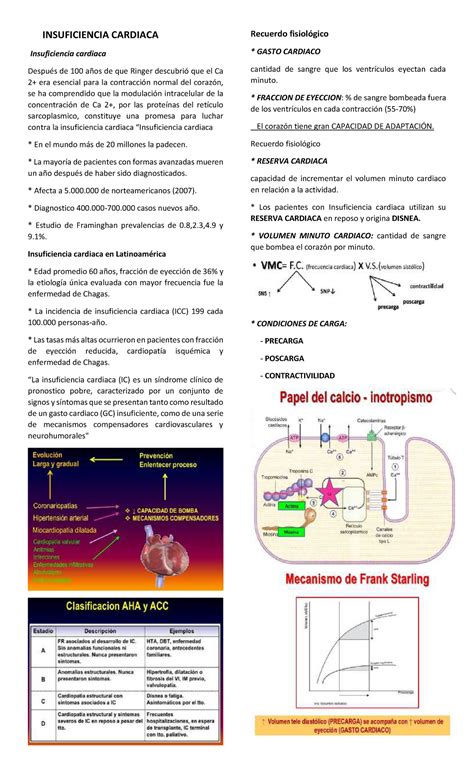 Insuficiencia Cardiaca Fisiopatolog A Umss Studocu