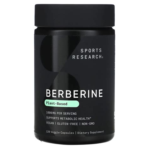 Sports Research Berberine 1 000 Mg 120 Veggie Capsules 500 Mg Per