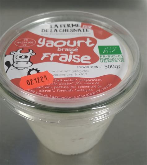 Yaourt Brassé Fraise 500 g FERME DE LA CHESNAIE