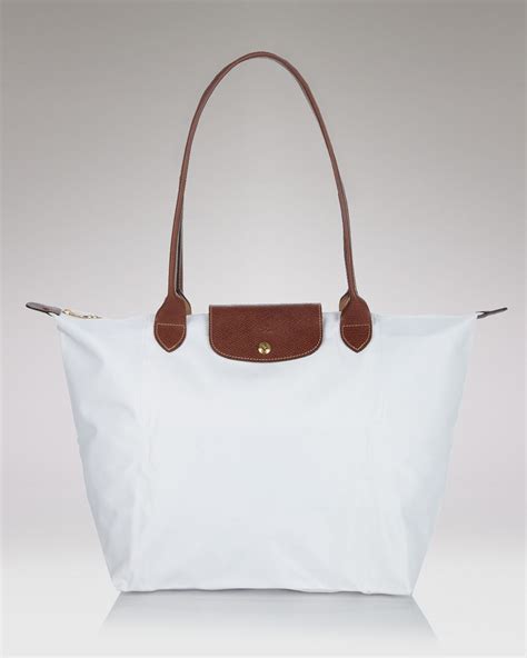 Longchamp Le Pliage Large Shoulder Tote With Long Handle In White Lyst