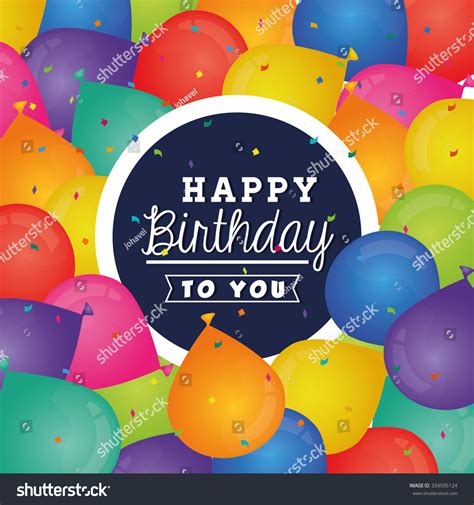 Happy Birthday Colorful Card Design Vector Stock Vector Royalty Free 339595124 Shutterstock