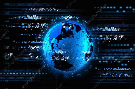 Globe With Digital Data And Computer Code Illustration Stock Image