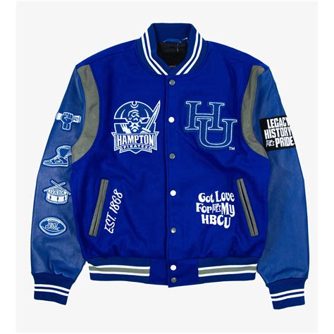 Woolleather Royal Motto 30 Hampton University Varsity Jacket