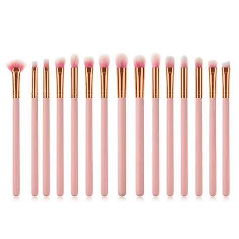 Hot Item 15PCS Pink Eye Makeup Brushes High End Nylon Hair Eye Shadow