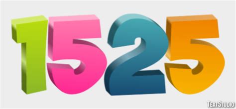 1525 Text effect and logo design Number | TextStudio