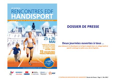 Me Edition Des Rencontres Edf Handisport Et Mai Hacavie