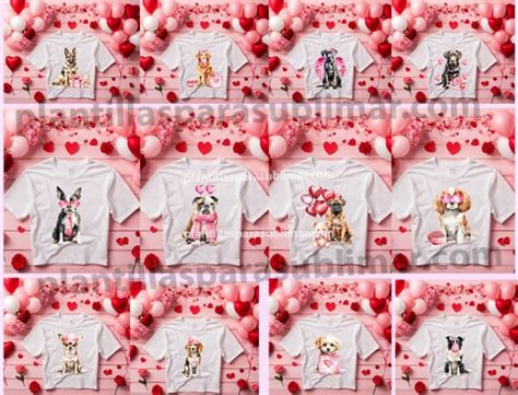 Perros Enamorados San Valentin Playeras Plantillas Para Sublimar