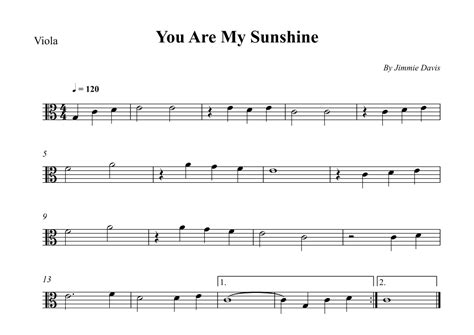 You Are My Sunshine Sheet Music Duane Eddy Viola Solo