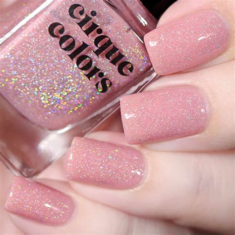 Sheer Pink Holographic Vegan Nail Polish Pink Glitter Etsy Pink Glitter Nails Pink