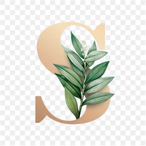 Botanical capital letter S transparent | Premium PNG Sticker - rawpixel