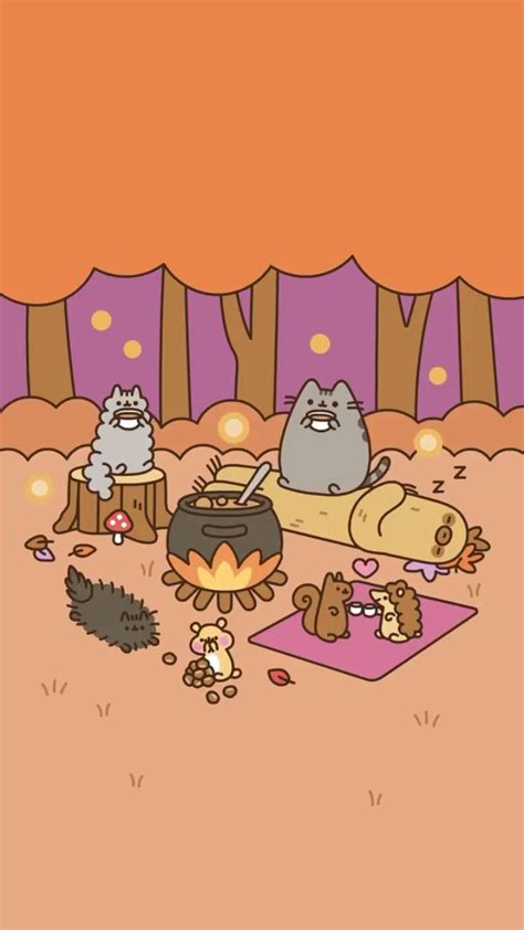 Autumn Wallpaper Ios Pusheen Cat Pusheen Cute Pusheen