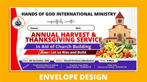 How To Design An Annual Harvest And Thanksgiving Envelop Flyer