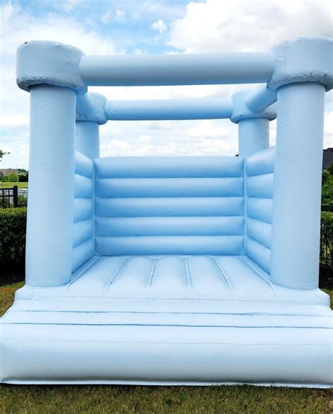 Macaron Pastel Blue Modern Bounce House Rental In Houston TX