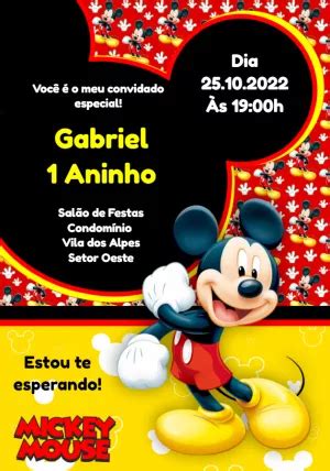 Convite Anivers Rio Mickey Mouse Edite Gr Tis Nosso Editor Online