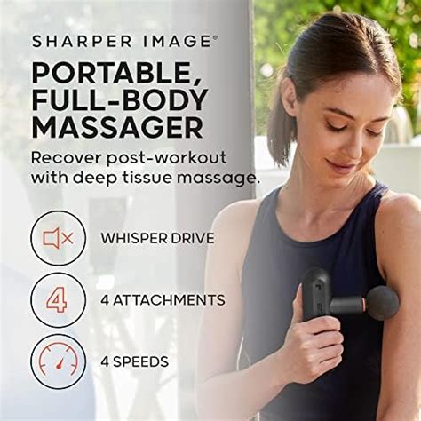 Sharper Image Deep Tissue Portable Percussion Massage Gun Powerboost