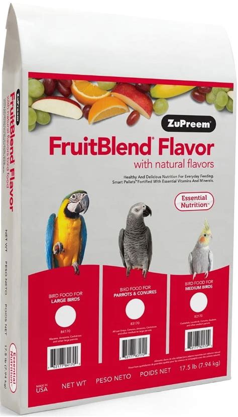 ZuPreem FruitBlend Flavor Pellets Bird Daily Blend Food For Large Birds