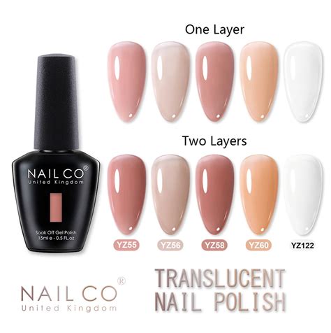NAILCO Ml Transparent Nude Color Series Jelly Gel Nail Polish Pink Red Nails Art Manicure Gel