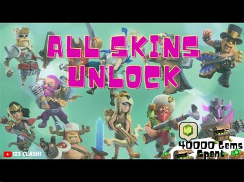 Coc Skins All Heroes Skins Unlocked Gems Spent