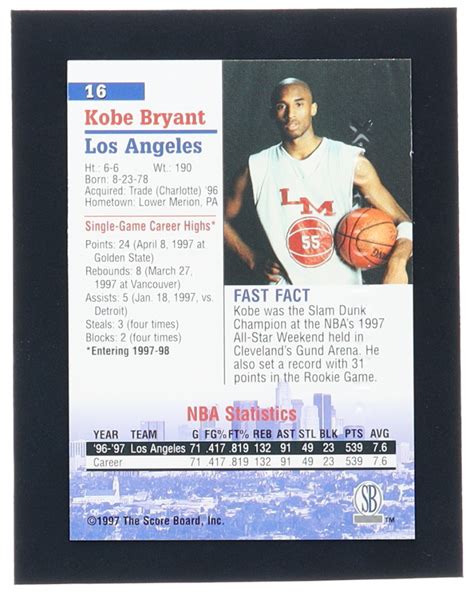 Kobe Bryant 1997 98 Score Board Autographed Collection Strongbox 16