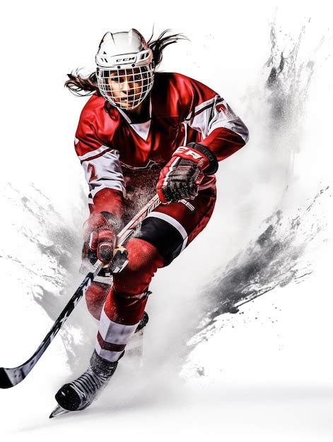 Premium Photo | Dynamic Female Ice Hockey Player AI Generated