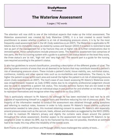 8 The Waterlow Scale Download Table