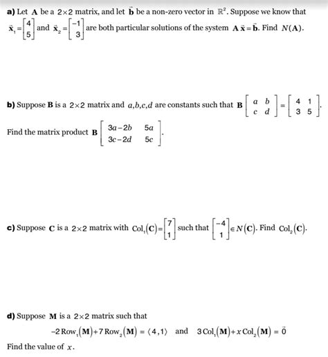 Solved A Let A Be A 2x2 Matrix And Let 5 Be A Non Zero