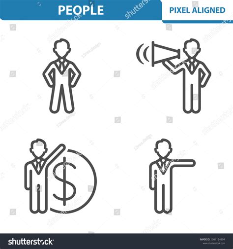 People Icons Professional Pixel Perfect Icons Stock Vector Royalty Free 1087124894