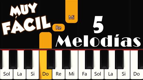 5 CANCIONES FÁCILES para Piano Tutorial Synthesia YouTube