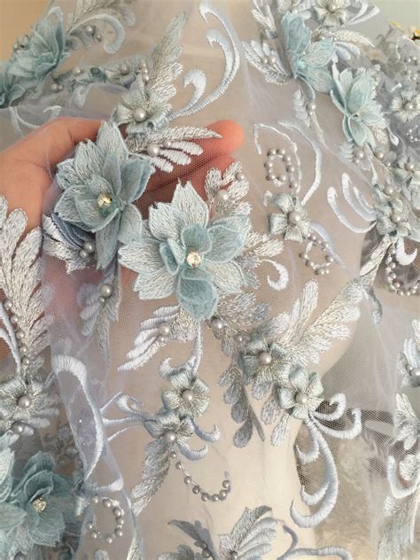 Lux 3D perle fleur perlée broderie florale dentelle en fumée Etsy