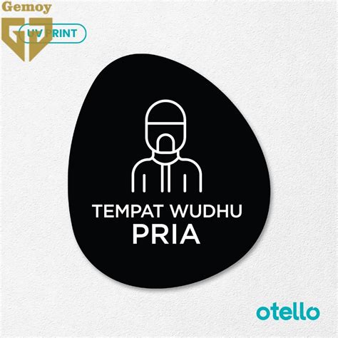 Jual Tempat Wudhu Pria Sign Board Akrilik Tempel Dinding Papan Acrylic