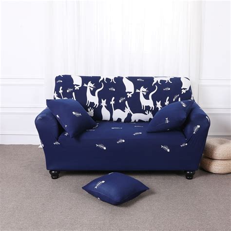 Lovely Cat cartoon sofa cover blue couch/loveseat L shape sofa ...