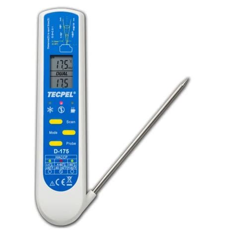 D 175 Digital HACCP Foods Thermometer With Stainless Thermocouple Probe