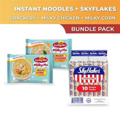 Cod Skyflakes Crackers 25g X 10 Lucky Me Milky Me Instant Noodle Soup