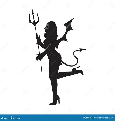 Demon Girl Cartoon Vector 266076453