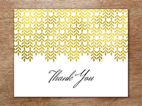 Printable Thank You Card - Glamorous Gold